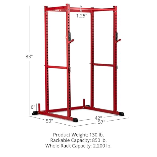 Short Power Rack with Pull Up Bar, Pin and Pipe Safeties, J-Hooks S603