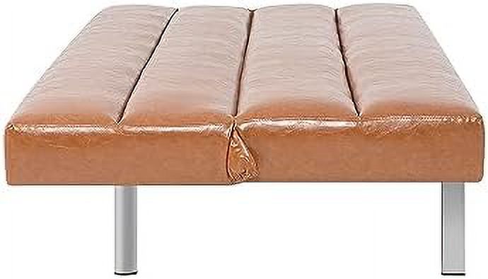 Caramel Leather Futon Sofa Bed I601464