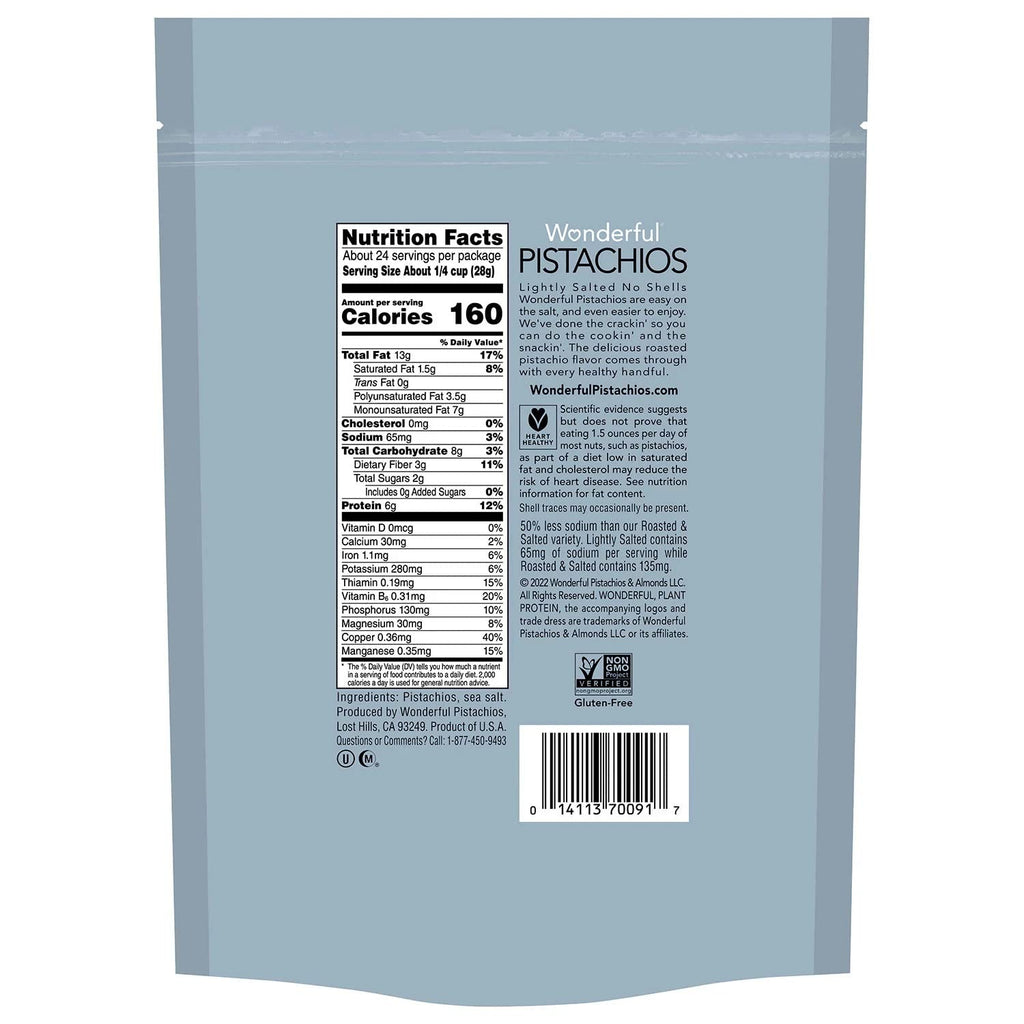 Roasted and Lightly Salted Pistachios, No Shells (24 Ounce) V90555
