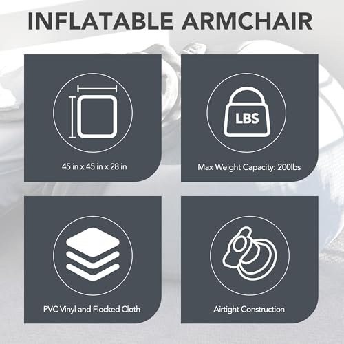 Black Inflatable Bean Bag Chair N770362