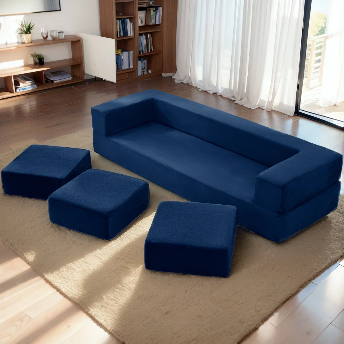 Dark Grey Convertible Sofa Bed X3822