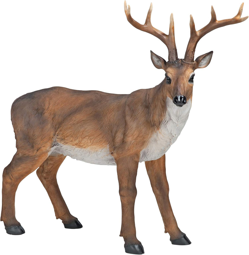 28 Inches Long Brown Handcast Polyresin Deer Statue K778590