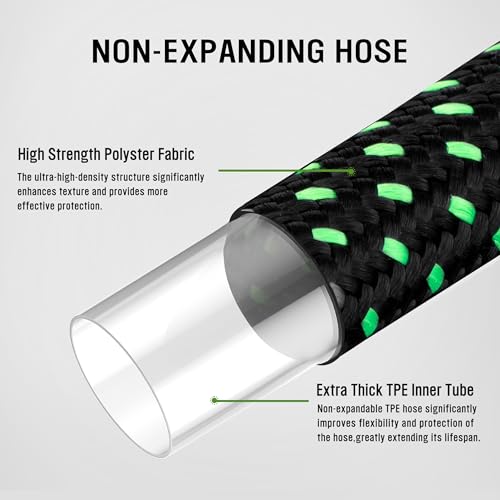 50ft Non Expandable Water Hose with 8 Watering Spray Nozzle N365