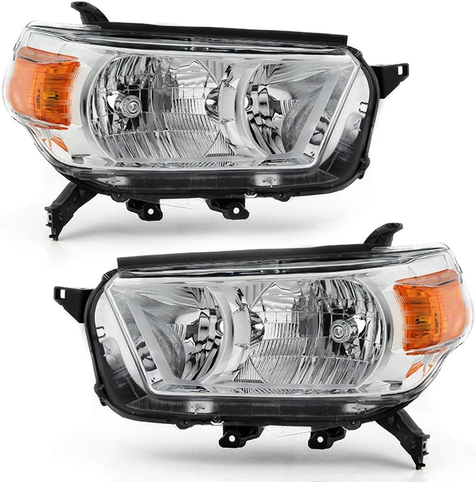 Chrome Housing Headlights Assembly Pair Set J205