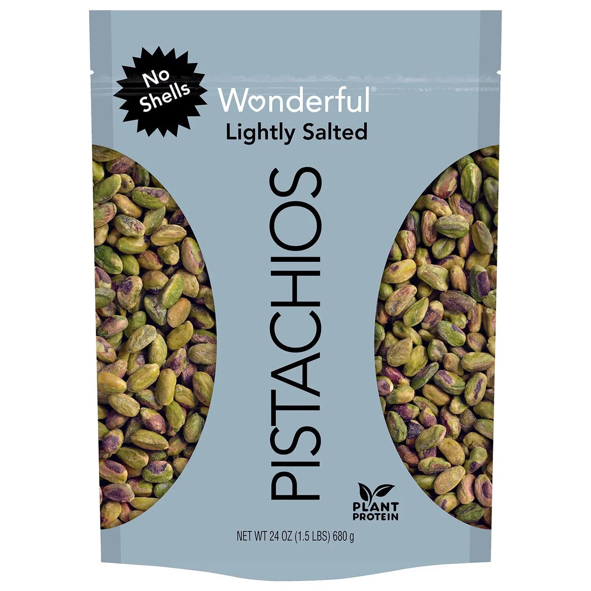 Roasted and Lightly Salted Pistachios, No Shells (24 Ounce) V90555