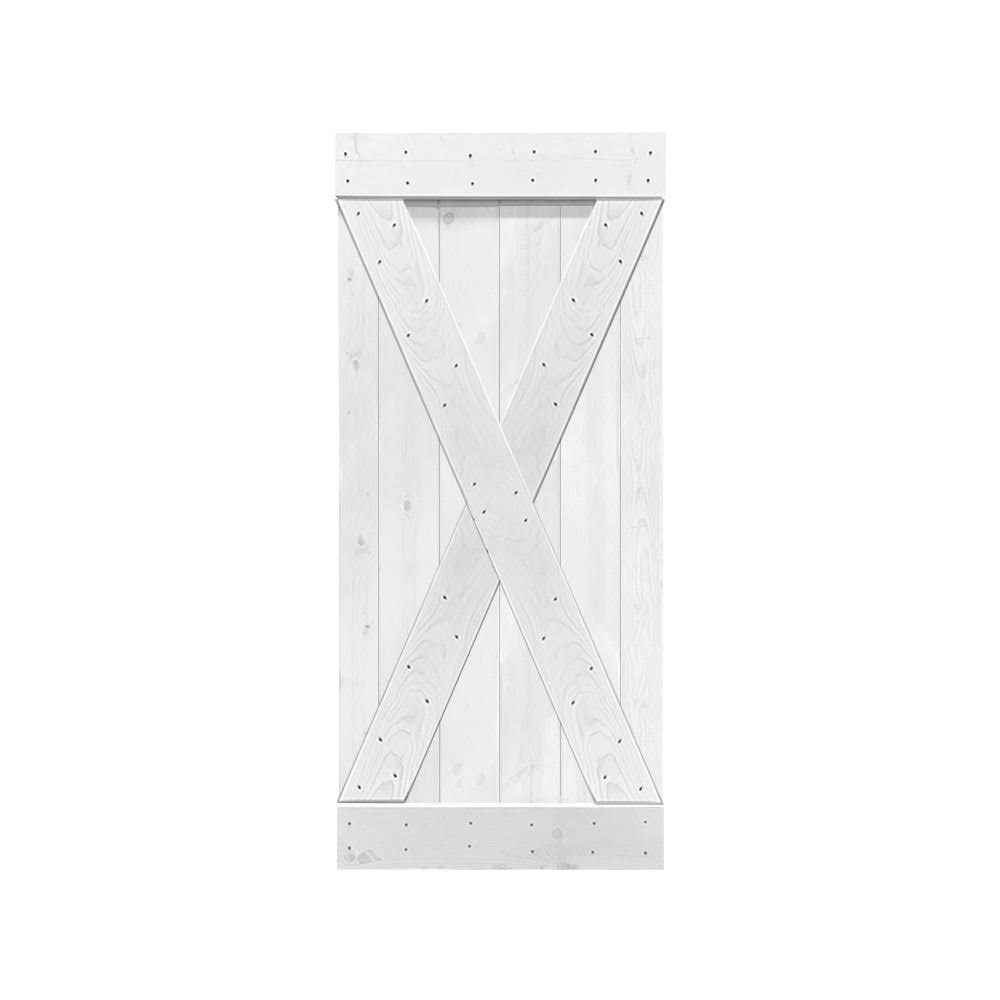 Solid Cherry Red Stained Pine Wood Interior Sliding Barn Door Slab J4861