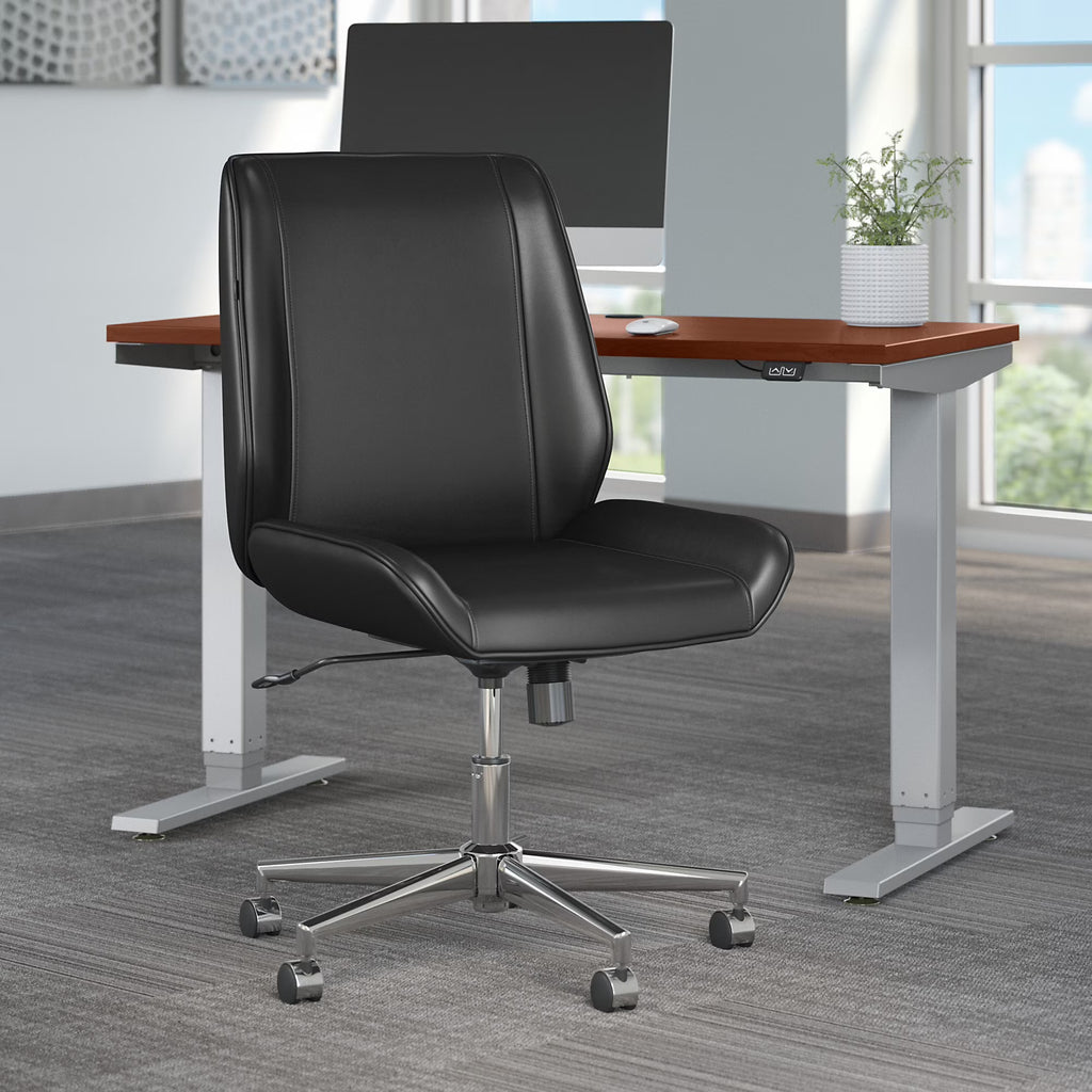 Black Leather Office Chair P834