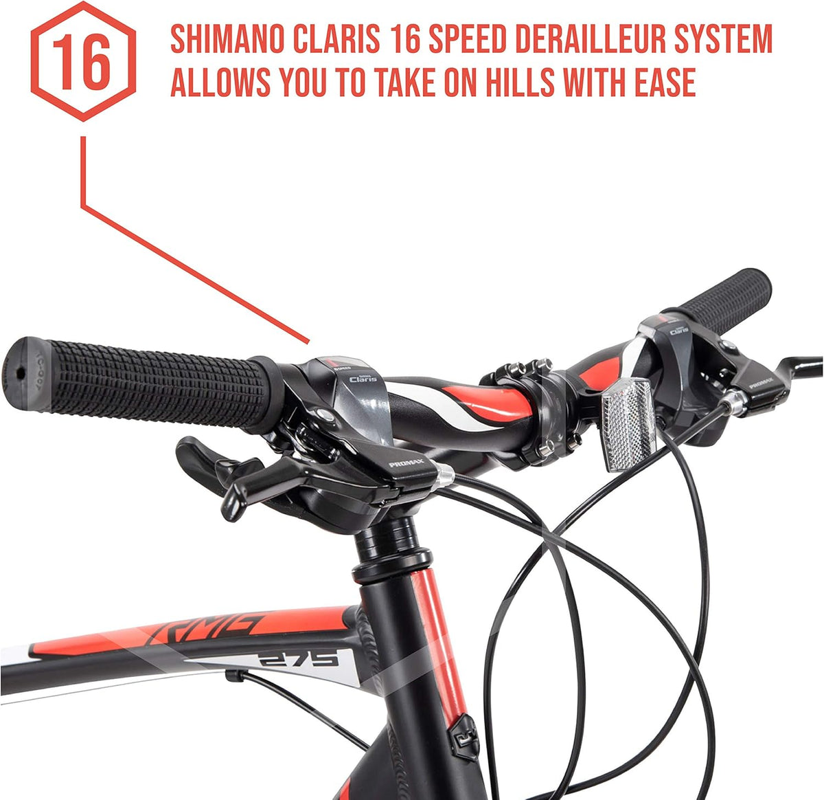 27.5" Gravel Bike with 19" Aluminum Frame, 16 Speed, Disc Brakes E868834