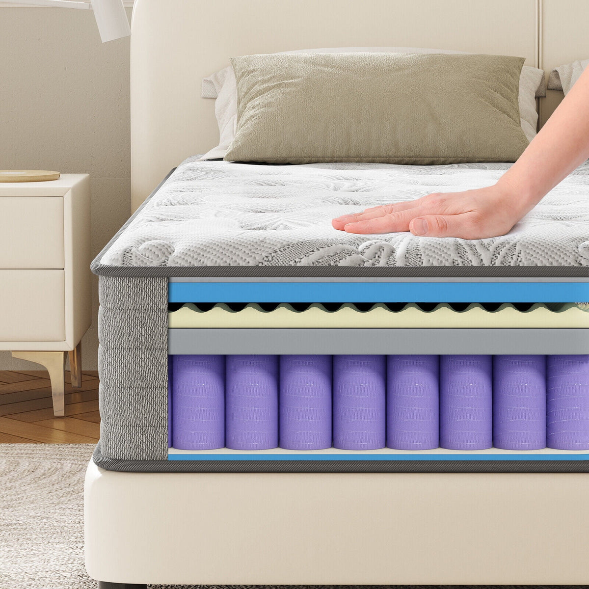 12 Inch Cool Memory Foam & Spring Hybrid Mattress U9090