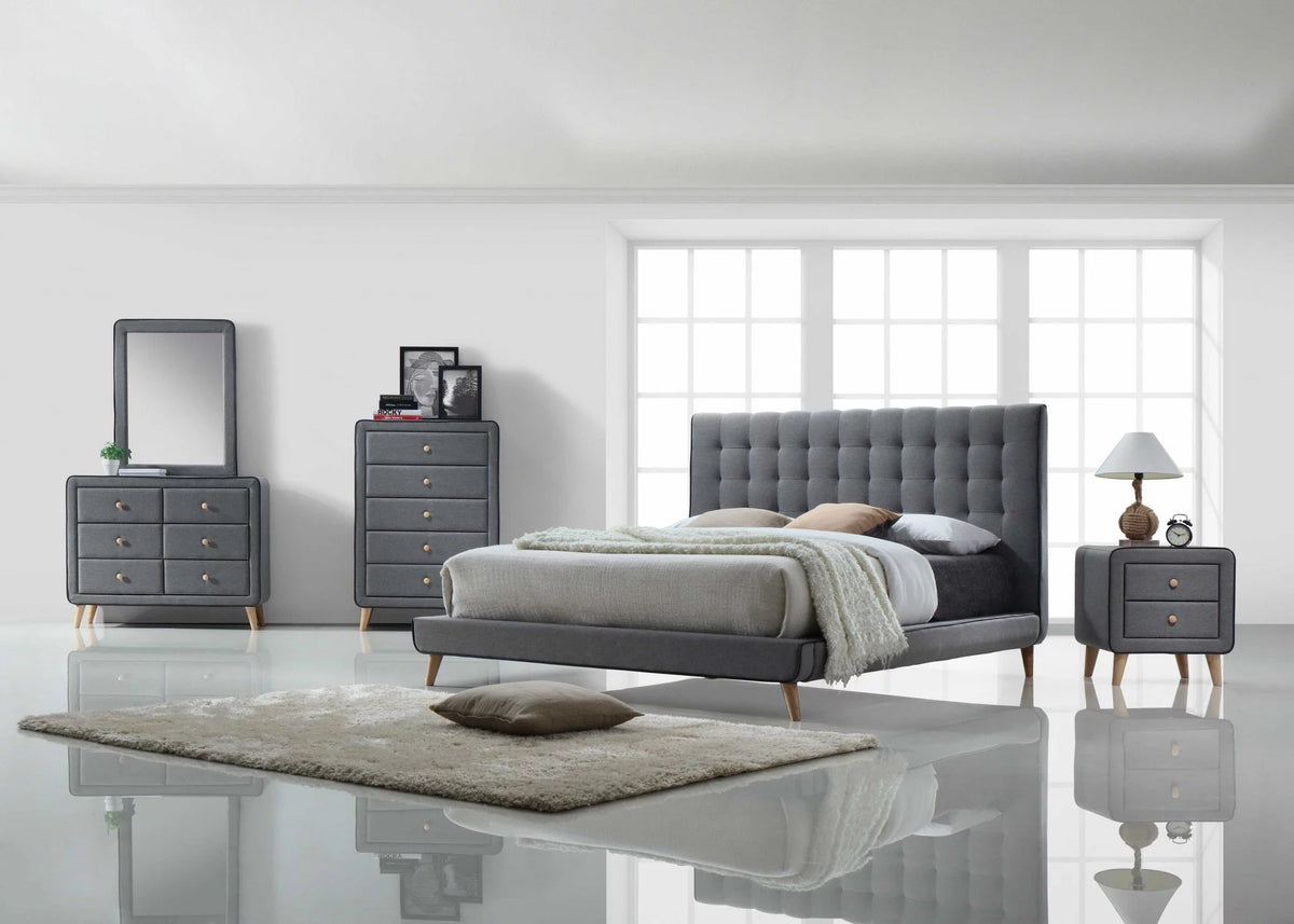 Light Gray Fabric Dresser L463