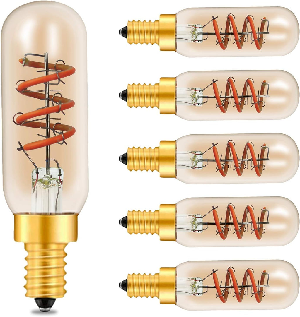 12 Pack Dimmable LED Edison Bulbs, E12 Base, 3W, Warm White 2200K, Amber Glass, Candle Bulb H851903
