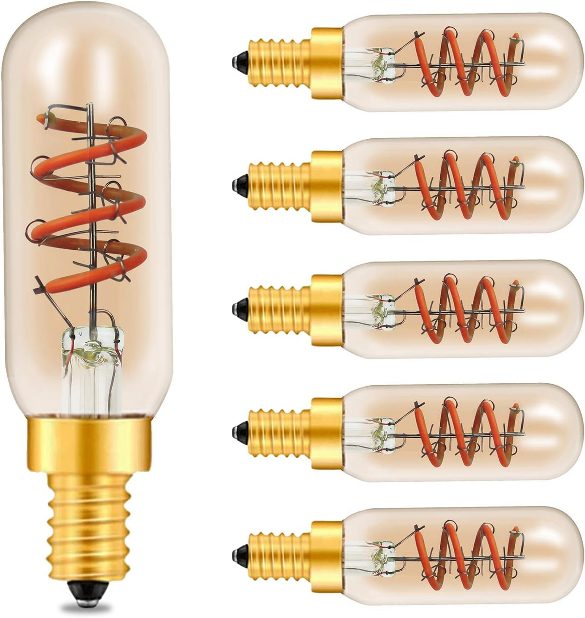 12 Pack Dimmable LED Edison Bulbs, E12 Base, 3W, Warm White 2200K, Amber Glass, Candle Bulb H851903