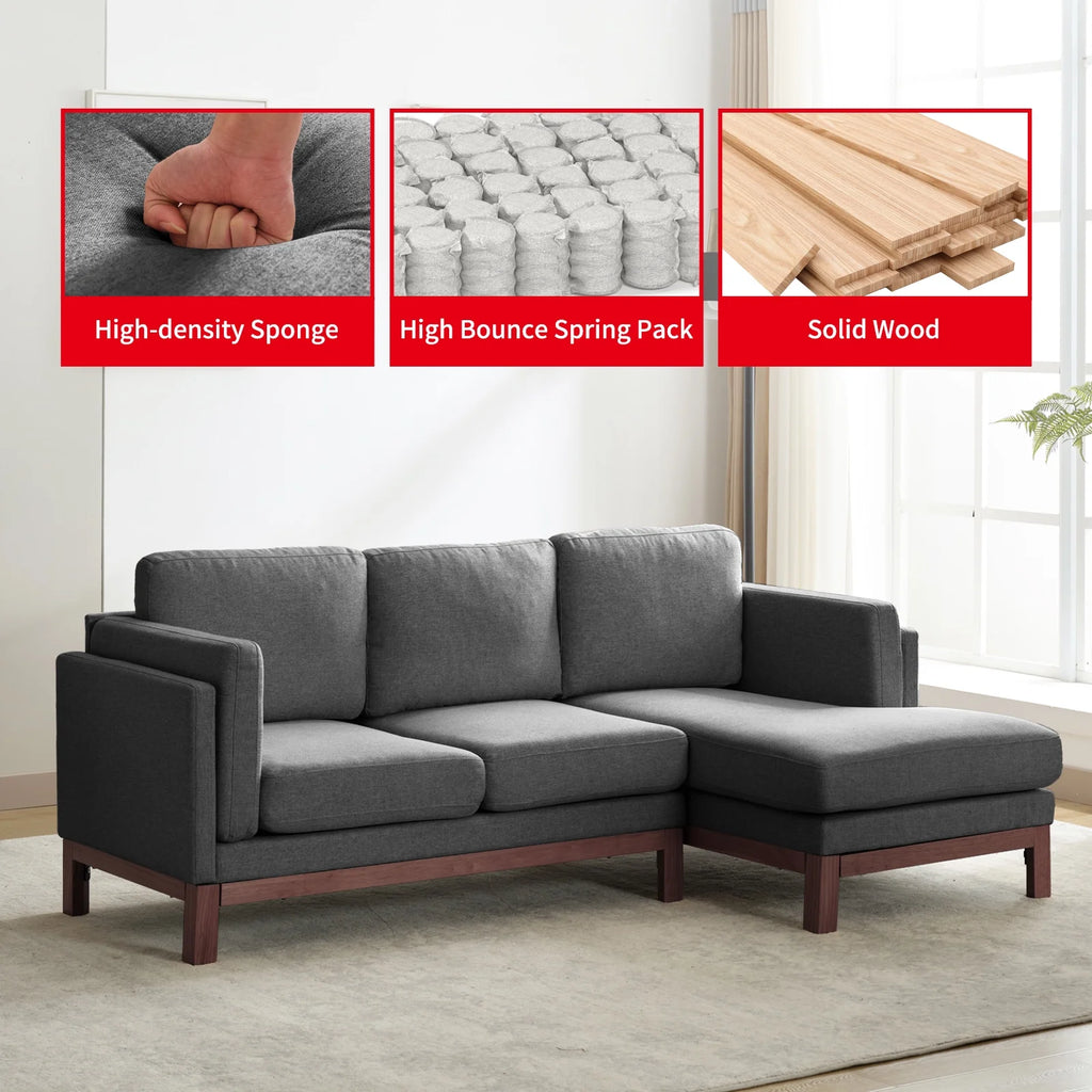 84" L-Shaped Upholstered Sectional Sofa with Chaise Lounge G491797
