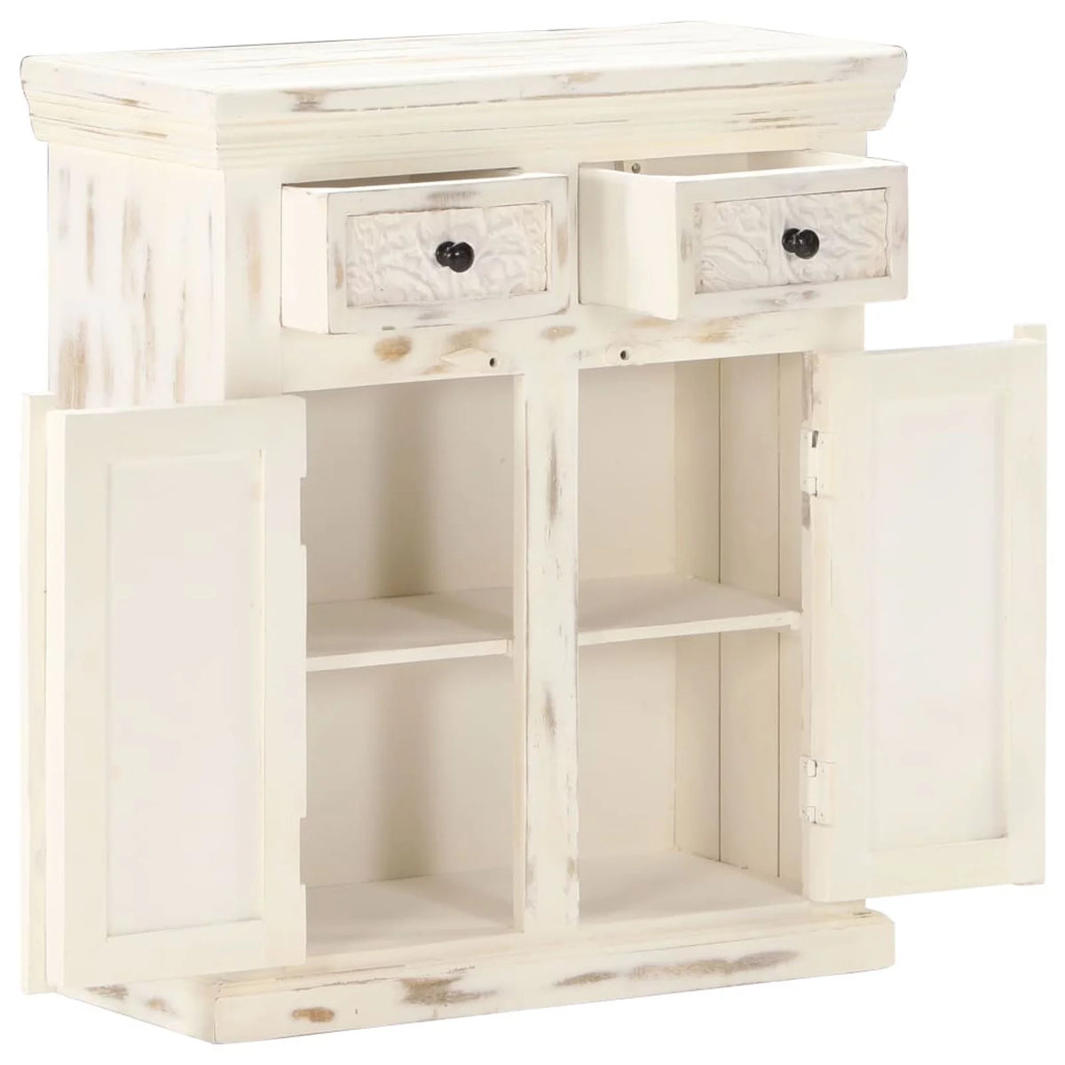 Mango Wood Storage Cabinet with 2 Drawers and 2 Doors Y681