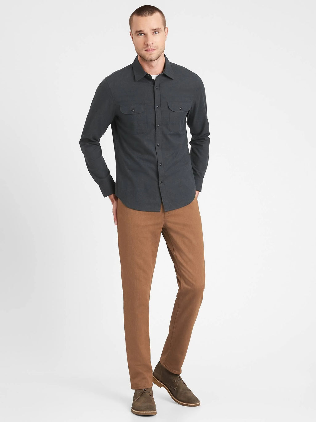 Slim Heathered Traveler Pant Camel Size 28W 32L L6429