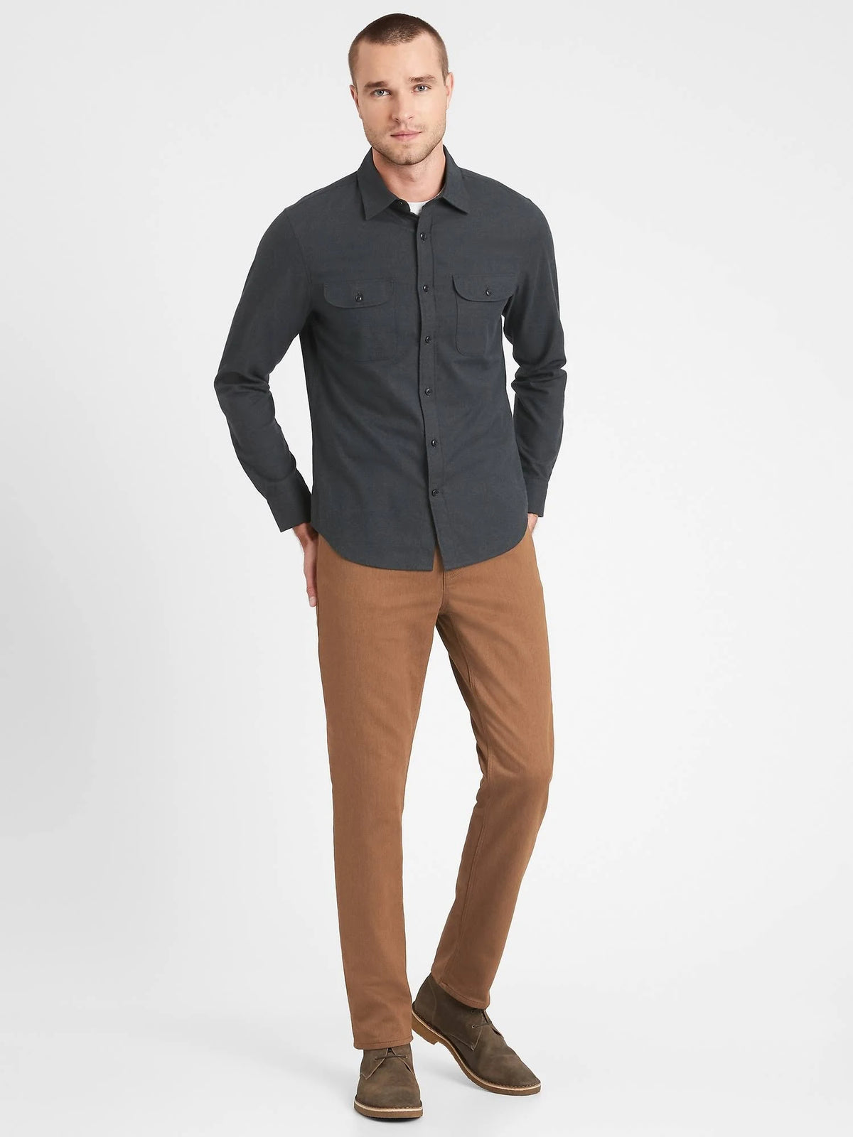 Slim Heathered Traveler Pant Camel Size 28W 32L L6429