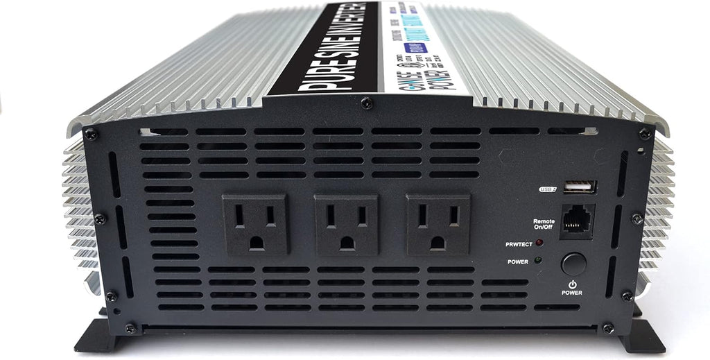 3000W Continuous 6000W Surge Peak Pure Sine Wave Inverter with Starter Cables and 4 Output Sockets X726