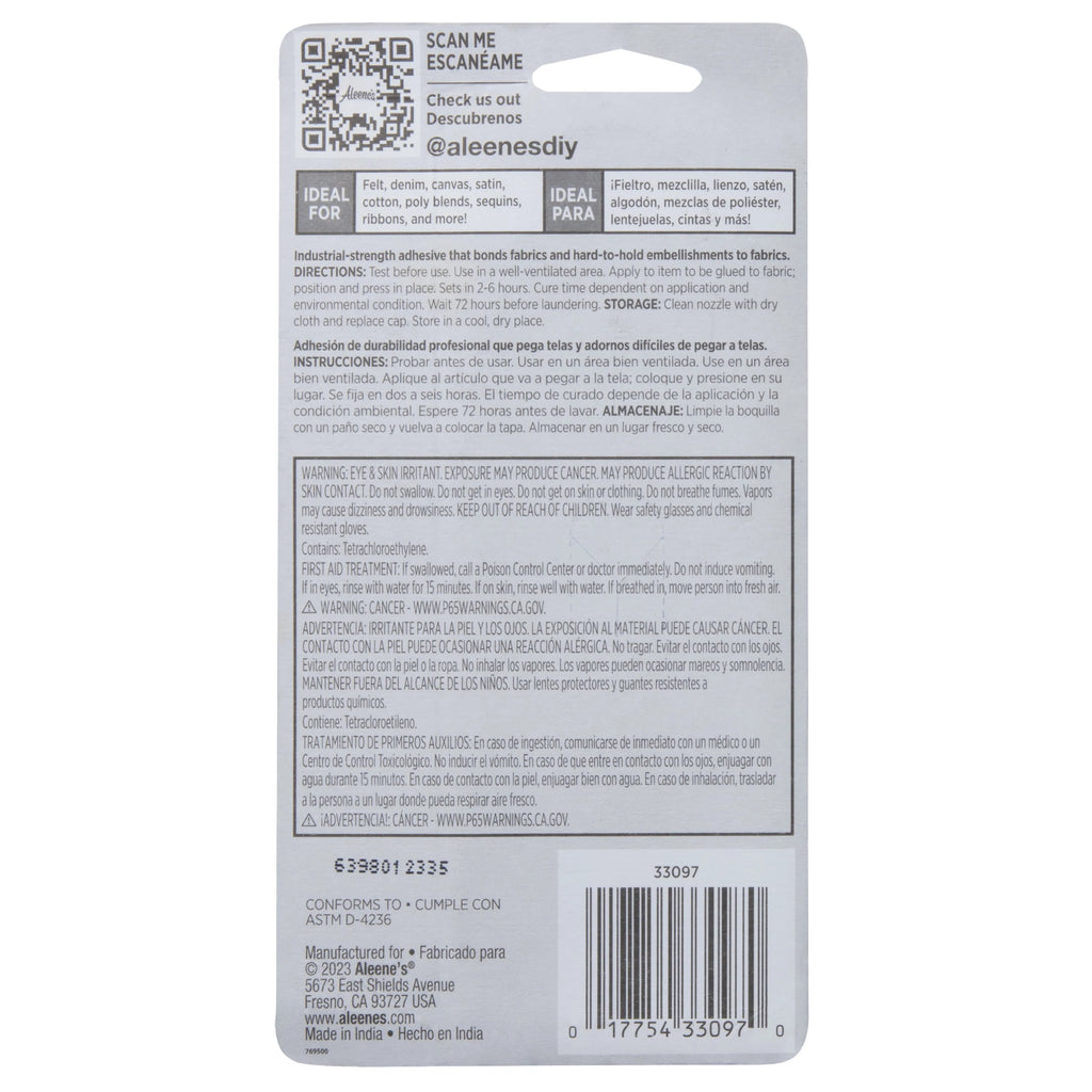 1.5 fl oz Clear Fabric Adhesive N11240