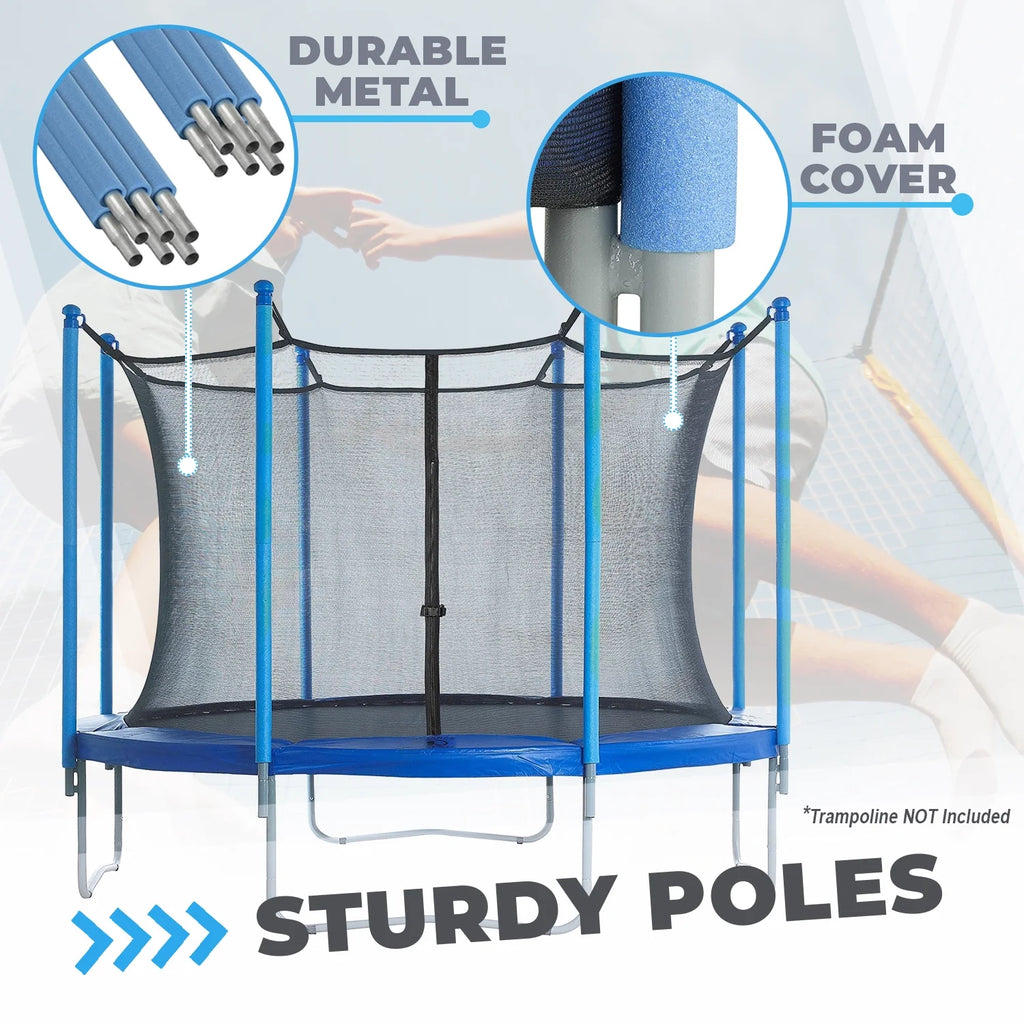Trampoline Safety Enclosure Net, 6 Poles & Hardware, Fits 16 FT. Round Frame Q38102