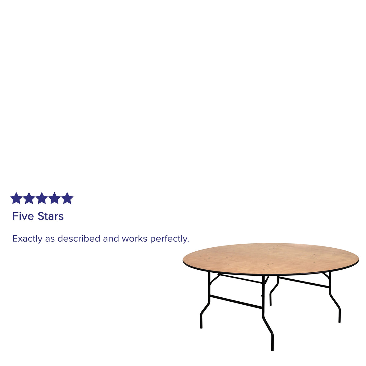 6-Foot Round Wood Folding Banquet Table V796861