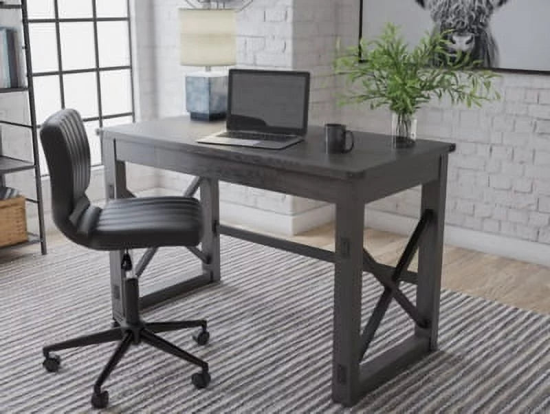 Dark Gray Rustic Farmhouse Home Office Desk A561