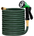 50ft Non Expandable Water Hose with 8 Watering Spray Nozzle N365