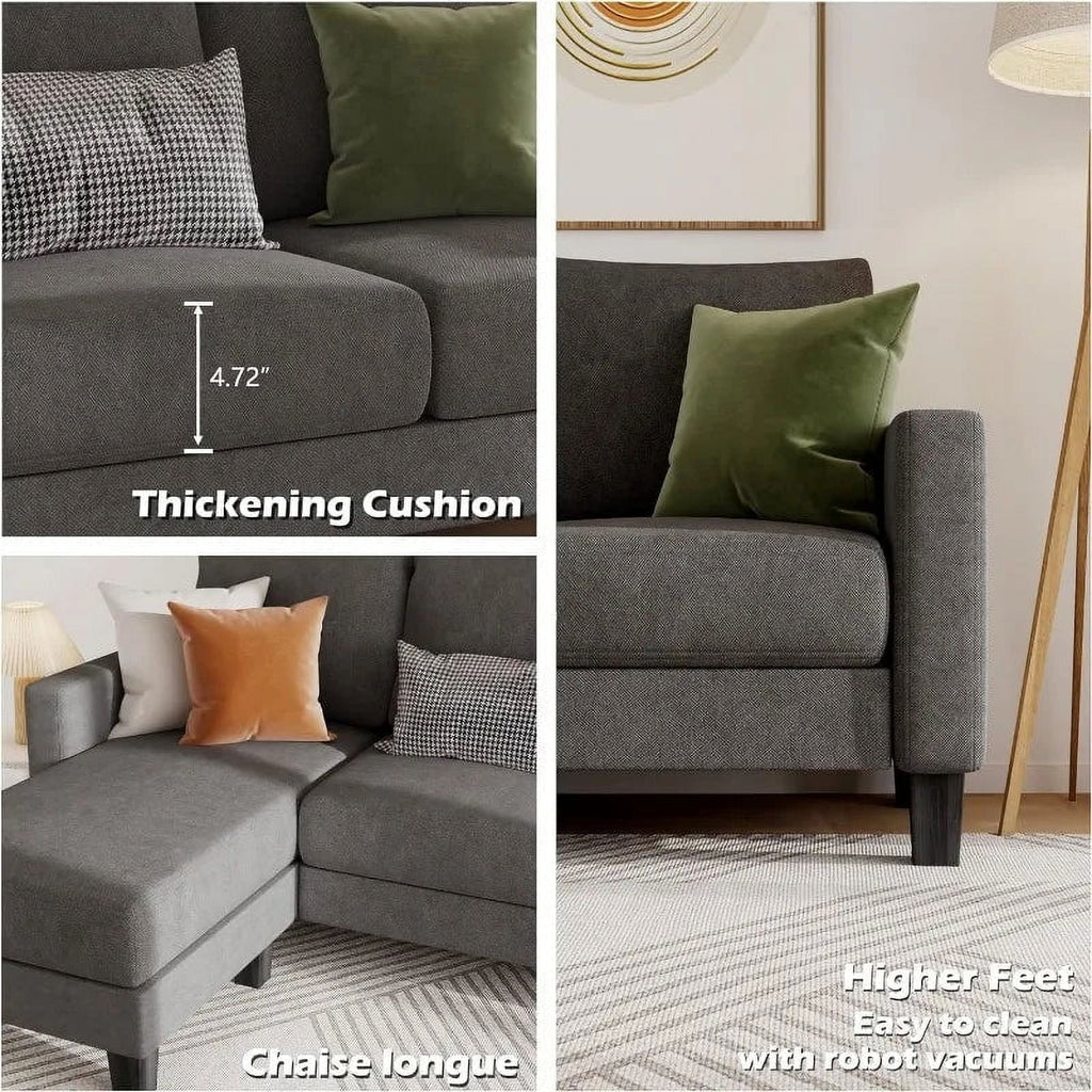 Convertible L-Shaped Sectional Sofa J4394