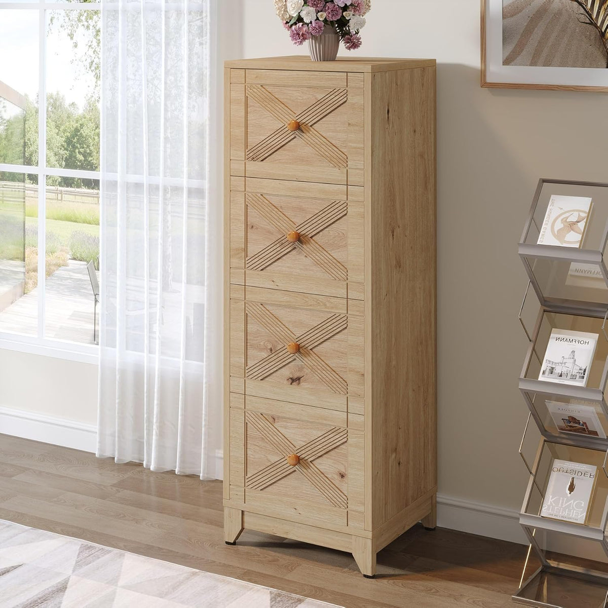 Natural 4-Drawer File Cabinet K355
