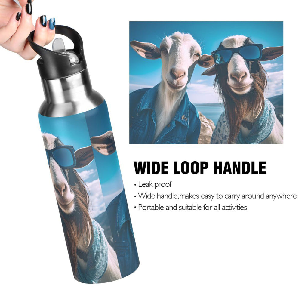 20 oz Insulated Stainless Steel Water Bottle with Straw Lid F47032
