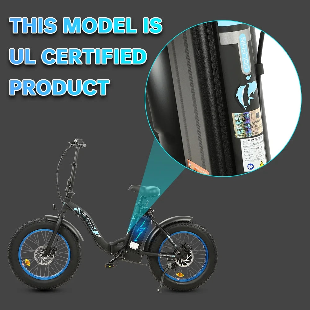 Foldable 20" 500W 36V Electric Bicycle Fat Tire Removable Battery 7 Speed D146764