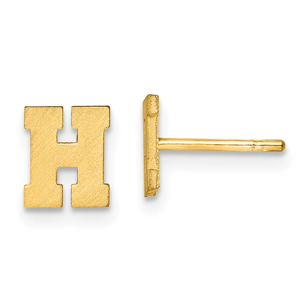 10K Yellow Gold Initial H Post Earrings Y4172