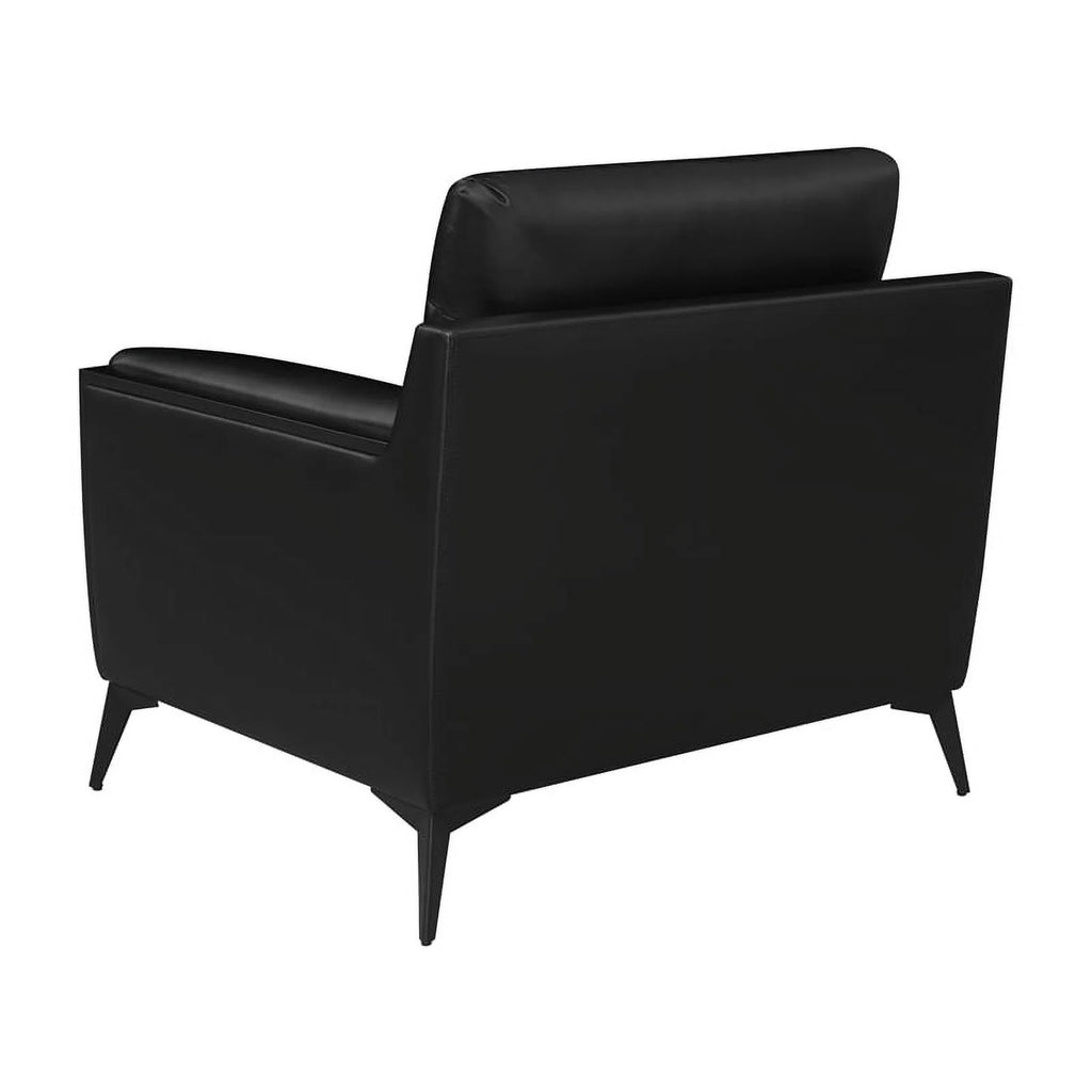 Modern Faux Leather Upholstered Turfed Chair in Black L465008