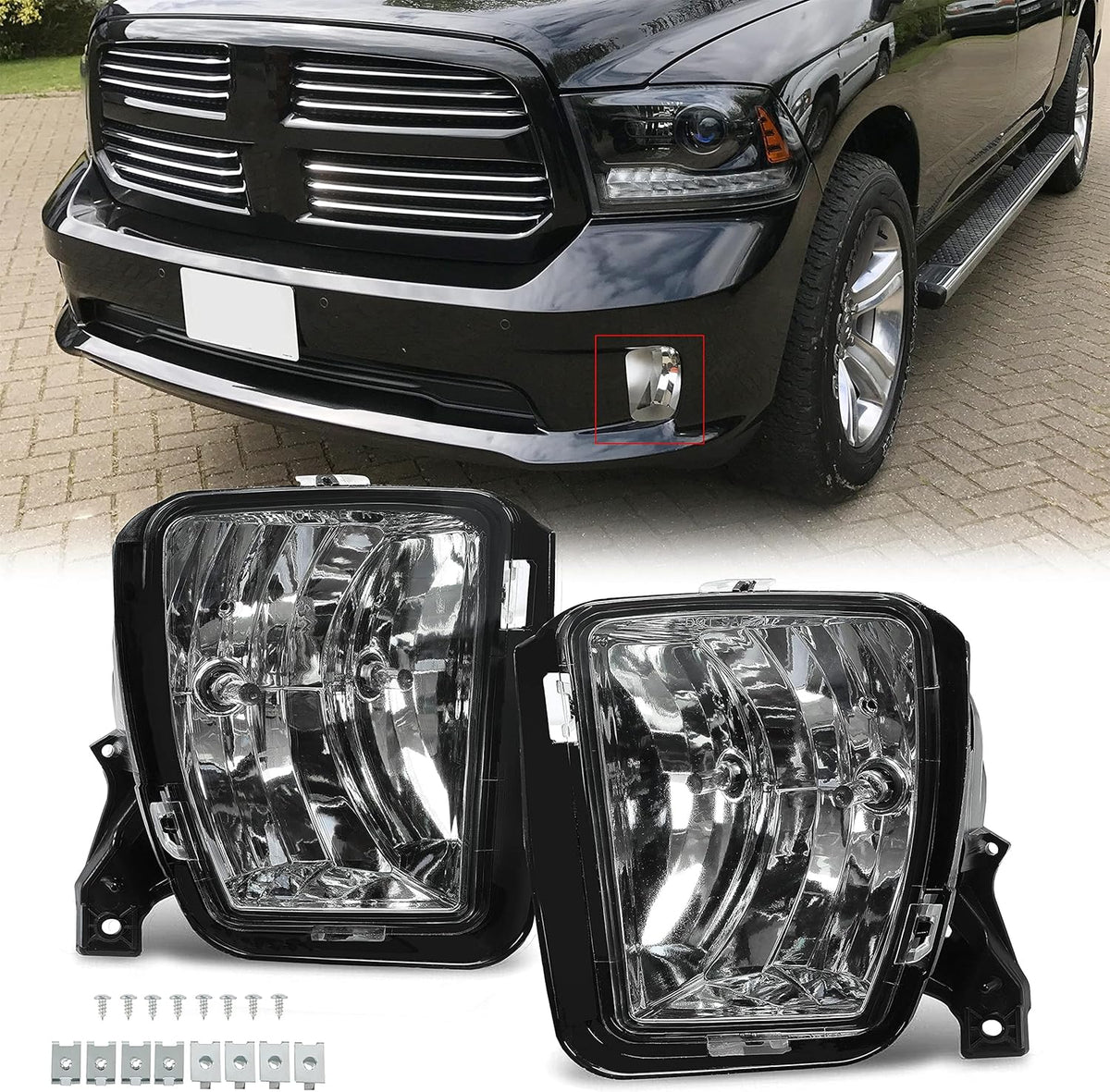 Fog Light Lamps with Bulbs Clear Lens P92076
