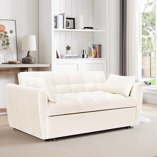 Dark Gray Velvet 3 in 1 Sleeper Sofa Bed Q49293