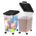 Dog Food Storage Container 2 Pack 30 lbs Airtight Clear Black K534880