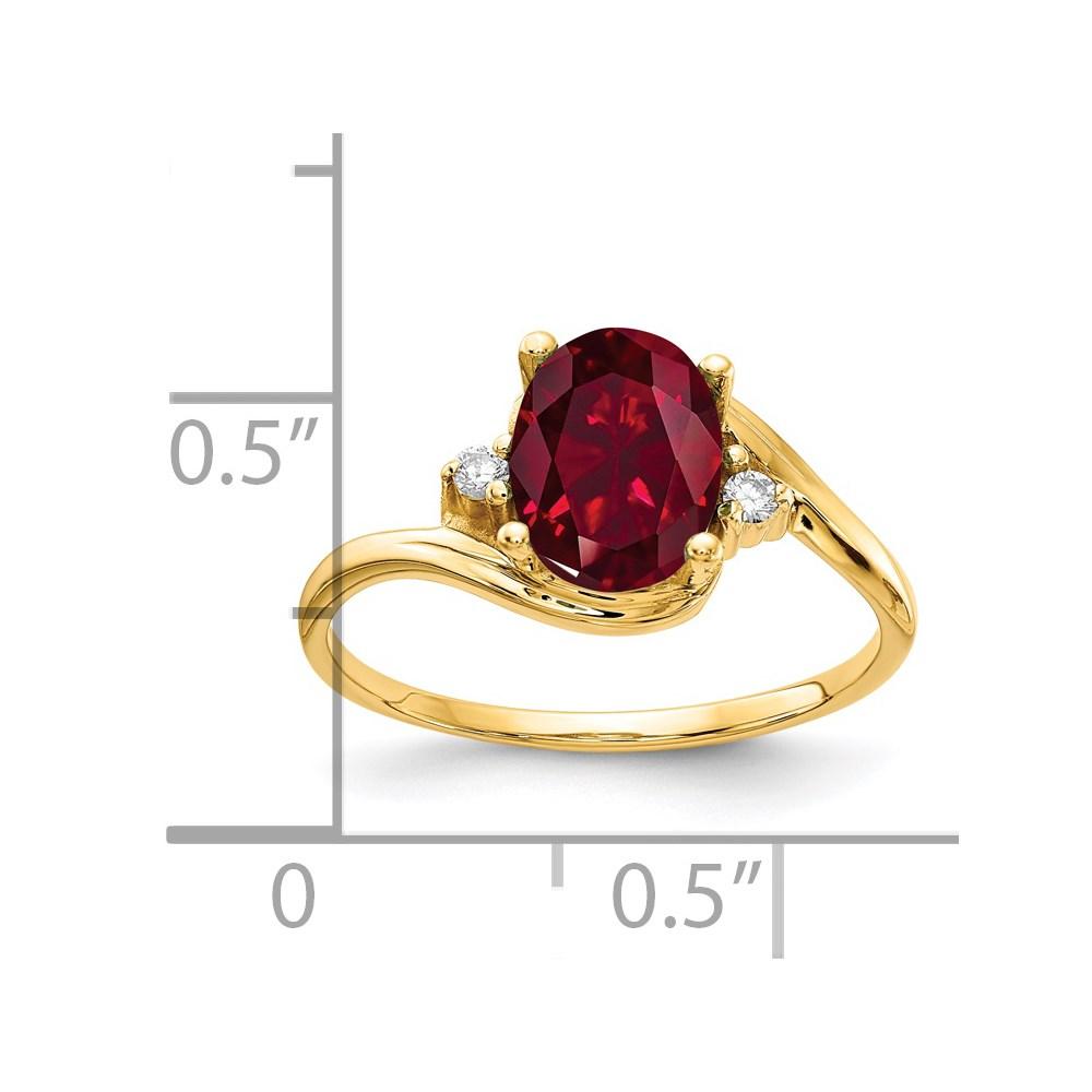Oval Created Ruby and Diamond Ring R105055