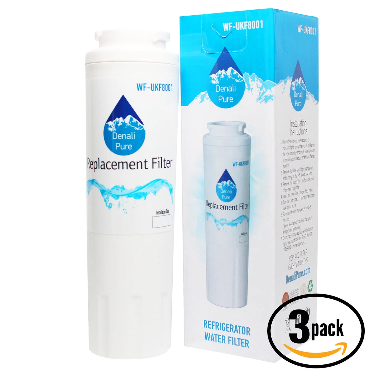 3-Pack Replacement Refrigerator Water Filter Cartridge T4848
