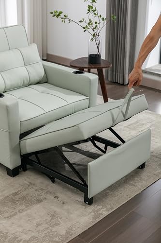 Blue Tech Cloth 3-in-1 Convertible Pull Out Couch L5734