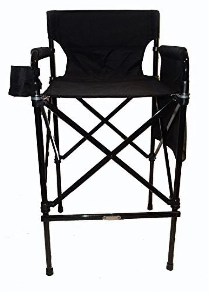 Jet Black Anodized Aluminum Telescopic Folding Director Chair U496