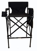 Jet Black Anodized Aluminum Telescopic Folding Director Chair U496