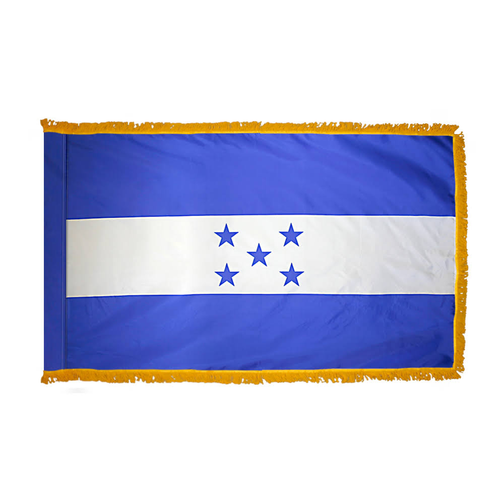 3ft. x 5ft. Honduras Flag with Side Pole Sleeve and Fringe L9504