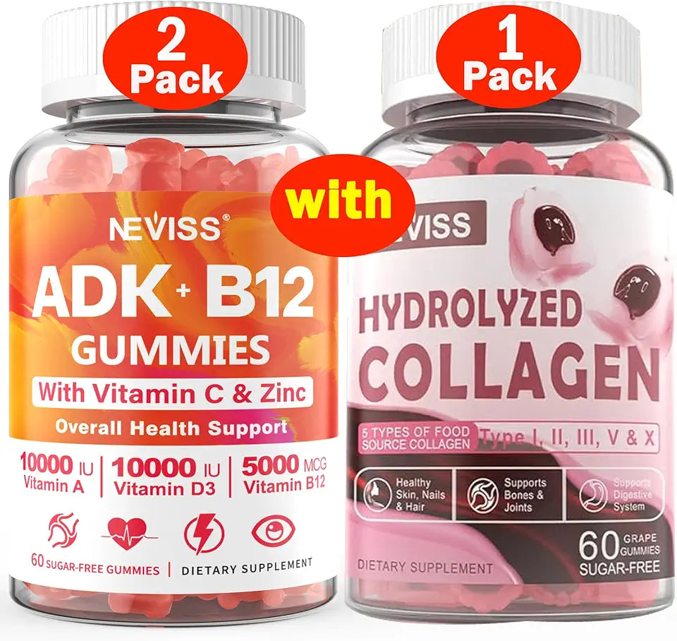 Vitamin ADK with B12 Gummies + Hydrolyzed Collagen Gummies N89644