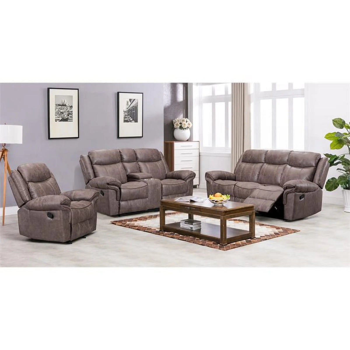 Brown Reclining Sofa M86246