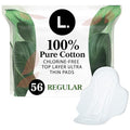 Pure Cotton Ultra Thin Pads with Wings, Unscented, 56 Count U554