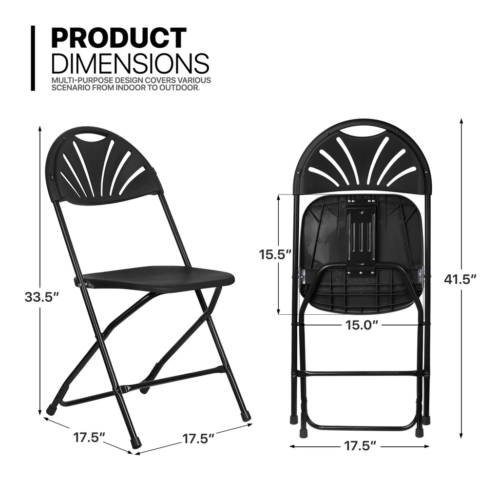 11 Pieces Heavy Duty Utility 8 Ft Folding Plastic Dining Table with Handle and Chair Set C6880