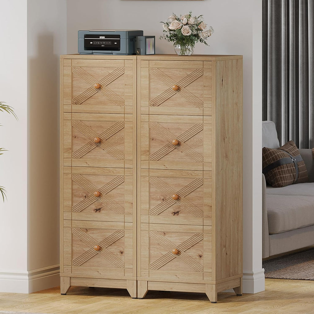 Natural 4-Drawer File Cabinet K355