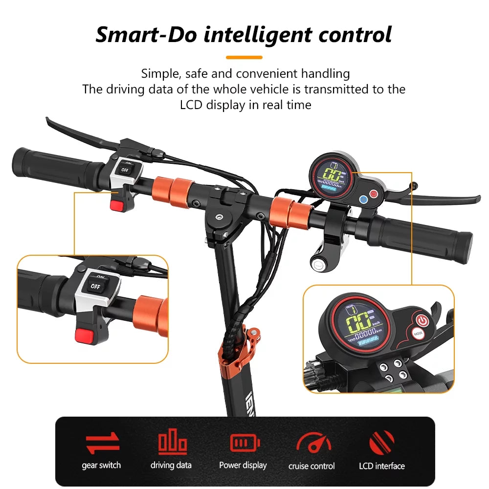 800W Foldable Electric Scooter 28 MPH 22 Miles 10 inch Tires U95708
