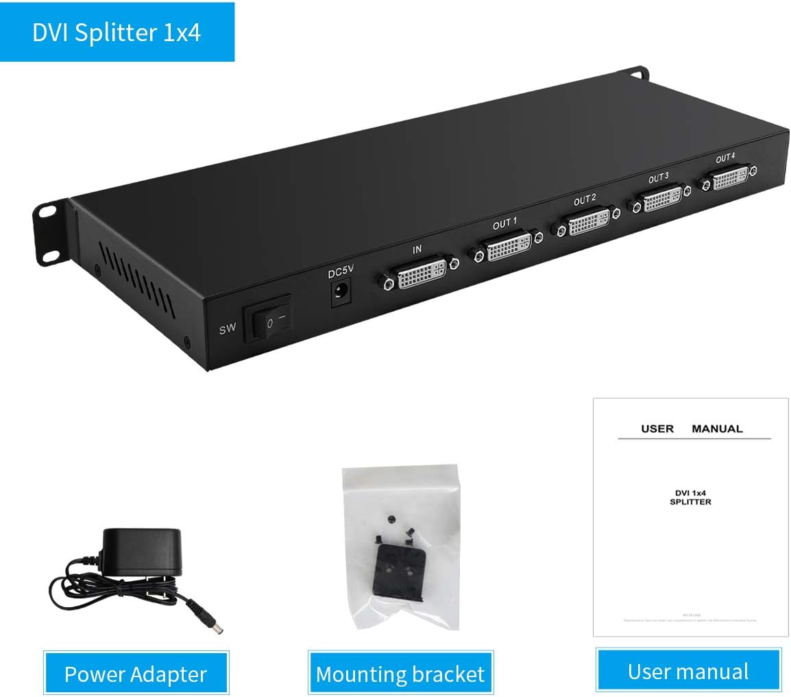 DVI Splitter 1 in 4 Out L9638