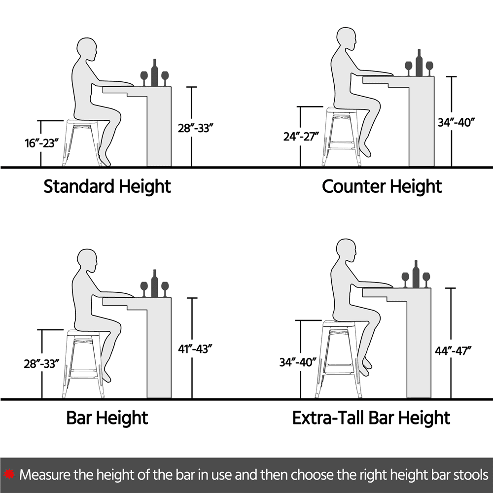 4pcs Industrial Metal Bar Stool with Solid Wood Seat V5266