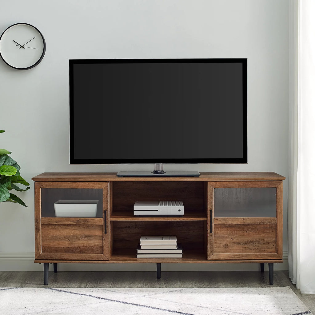 Transitional TV Stand for TVs up to 64" Reclaimed Barnwood F8987